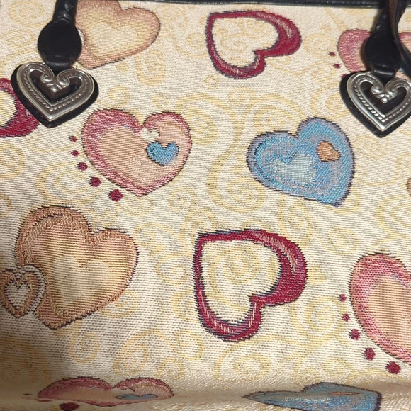 Brighton Alyssa Hearts collection Large tapestry bag purse tote - Picture 6 of 7